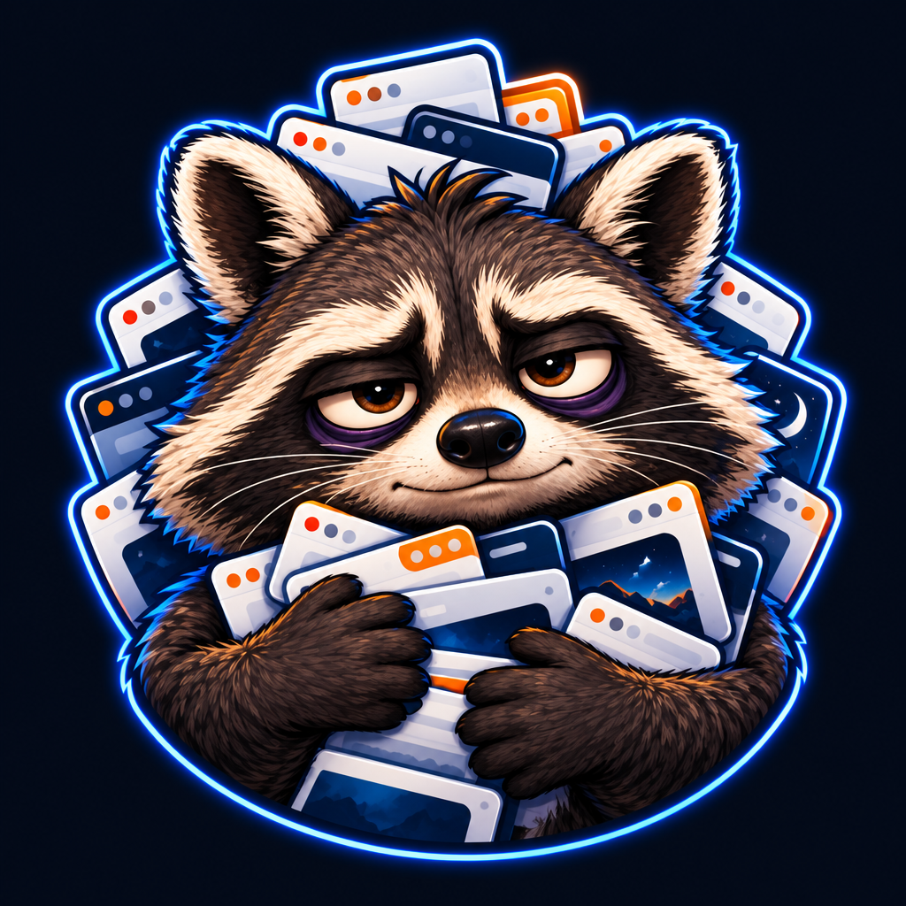 One More Tab raccoon logo